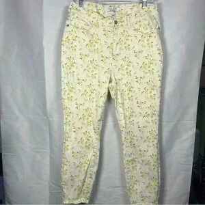 Judy Blue Floral Skinny Jeans - Cream and Yellow
